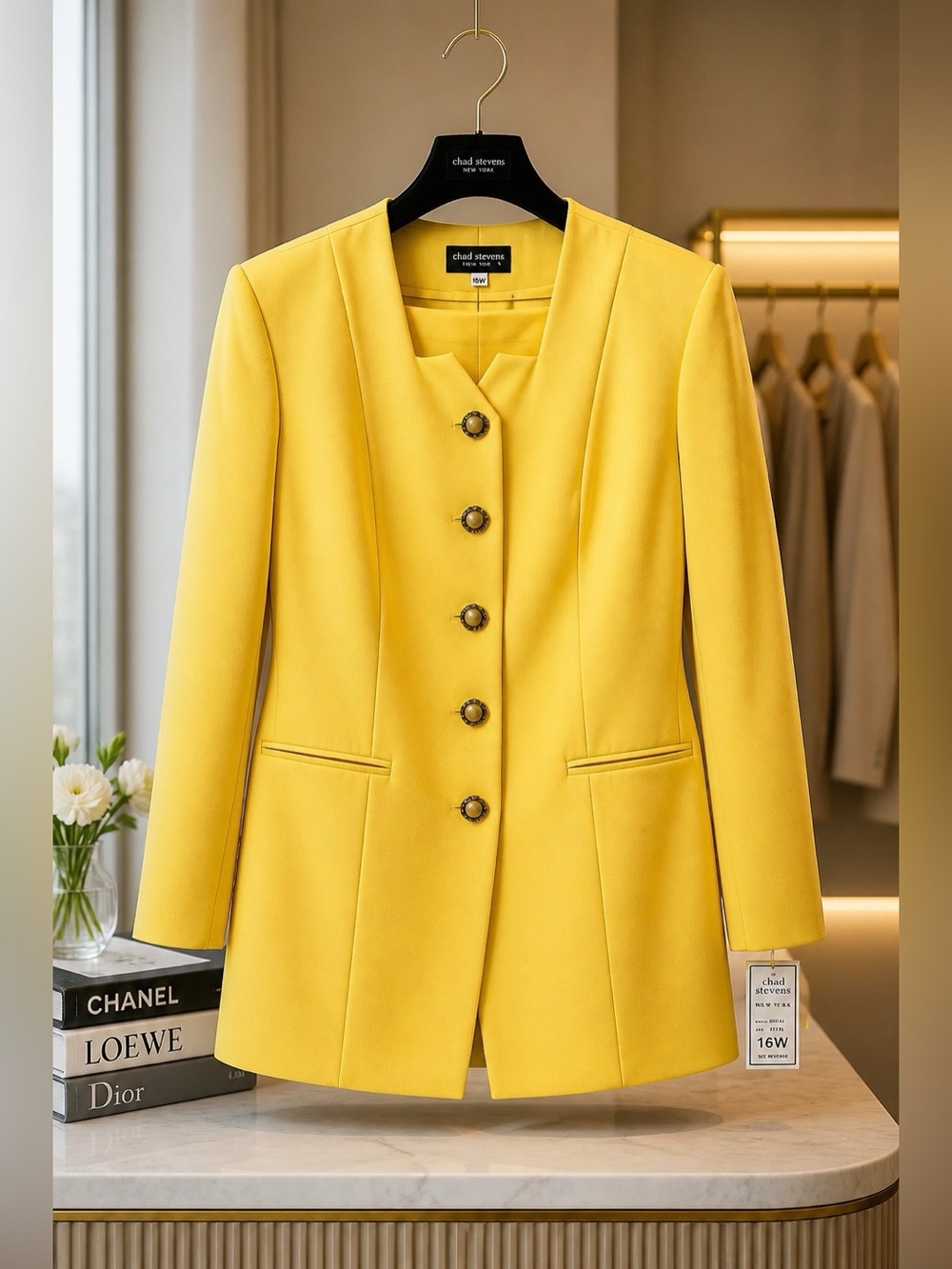 YELLOW CHAD STEVENS 2 PC LADIES SUIT SIZE 16W
